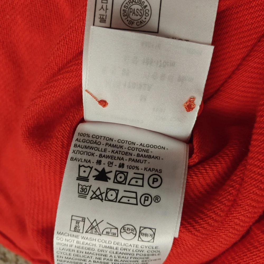Levi Strauss Mens M Red Authentic‎ Western 1950s Short Horn Shirt